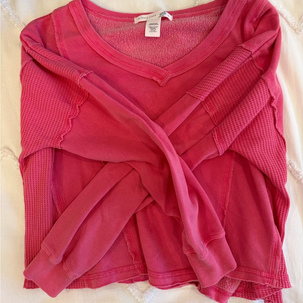 Altar'd State Pink Long Sleeve Top
